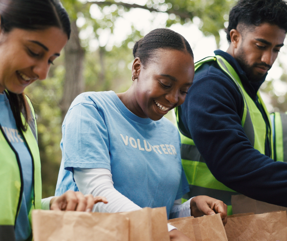 Volunteers and nonprofit team members sharing real stories on camera to connect with donors and build trust.