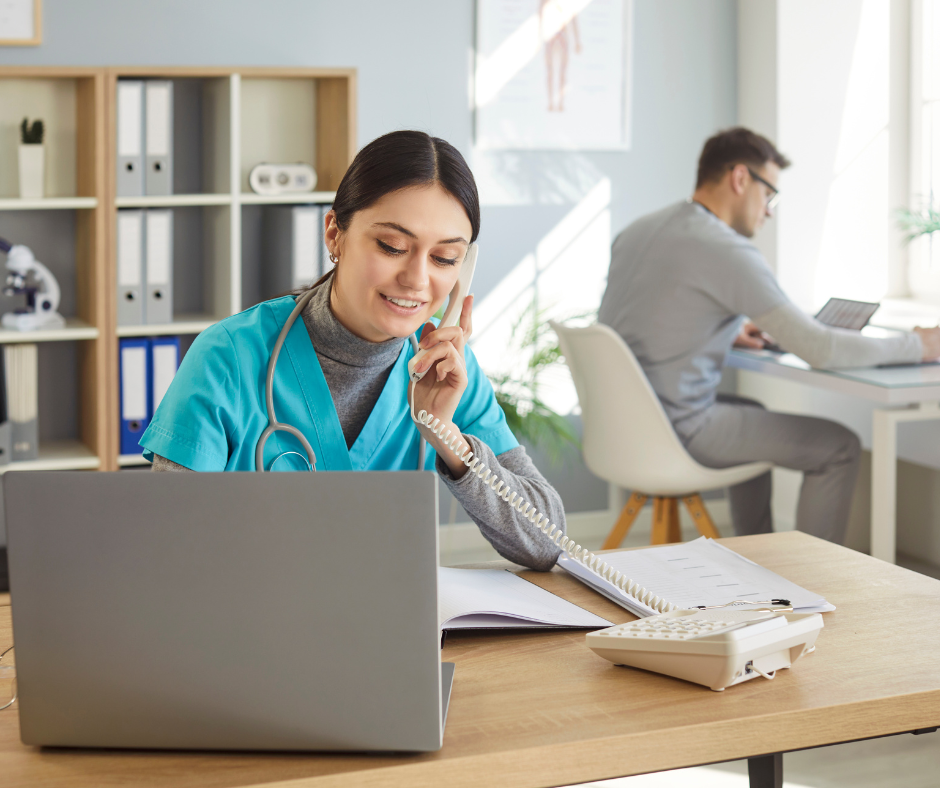 Doctor recording a short FAQ video to answer common patient questions in a medical practice setting
